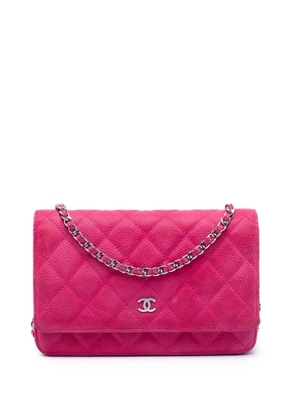 CHANEL Pre-Owned 2014-2015 CC Quilted Caviar Wallet on Chain crossbody bag - Pink