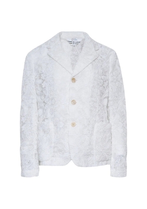 Comme Des Garçons Comme Des Garçons lace tulle blazer - White
