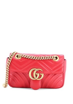 Gucci Pre-Owned GG Marmont Flap Bag Matelasse Leather Mini crossbody bag - Red