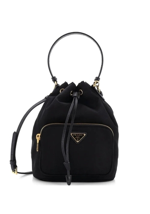 Prada Pre-Owned Drawstring Tessuto Small bucket bag - Black