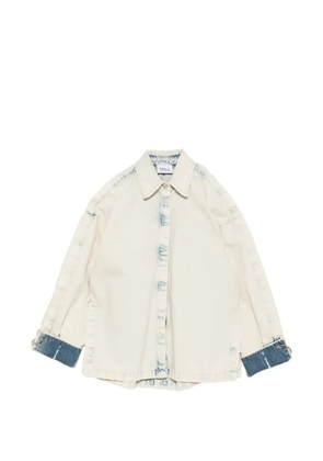 Erika Cavallini cut-out ring-detail denim jacket - Neutrals