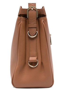 Lancaster large Lady Romy logo-print pebbled-leather shoulder bag - Brown