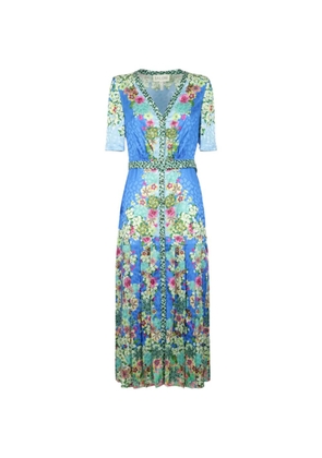 Saloni Lea floral-print maxi dress - Blue