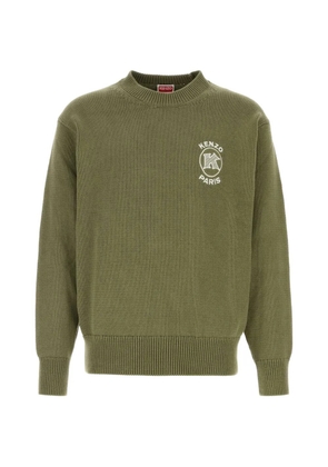 Kenzo logo-embroidered cotton sweater - Green