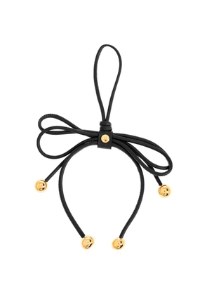 Furla Poppy bow-detail leather bag accessory - Black