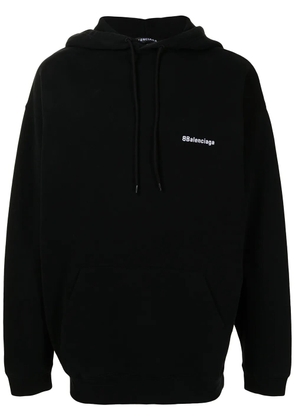 Balenciaga logo-embroidered oversize hoodie - Black