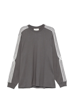 Song For The Mute stripe-detail crew-neck sweatshirt - Grey