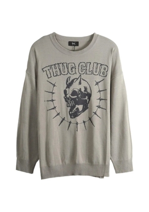 THUG CLUB logo-lettering sweater - Neutrals