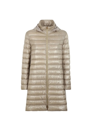 Herno quilted detachable-hood zip-up parka - Neutrals