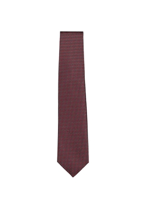 Isaia geometric-pattern silk tie - Pink