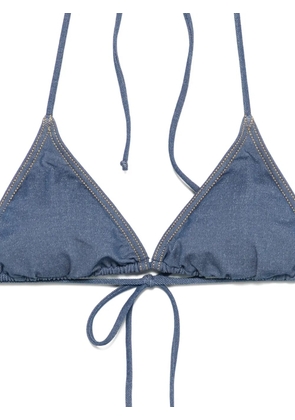 MC2 Saint Barth denim-effect triangle bikini - Blue