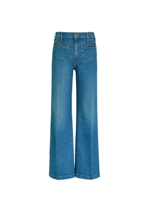 MOTHER The Stashed Hustler Roller Sneak wide-leg jeans - Blue