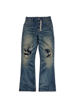 BIRTH OF ROYAL CHILD distressed bootcut jeans - Blue