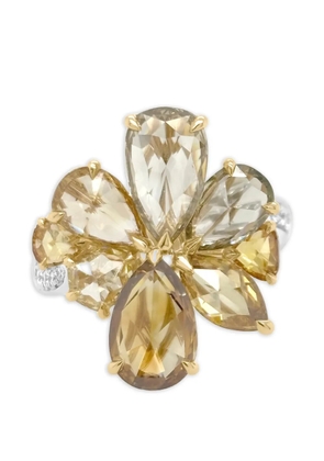 HYT Jewelry floral diamond ring - Silver