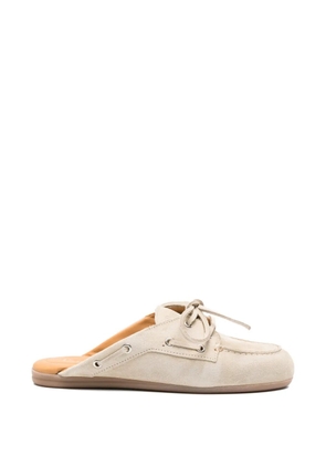 Posa suede lace-up mules - Neutrals