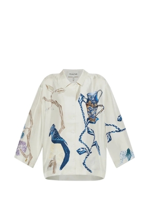 MUNTHE Nancie graphic-print button-down shirt - White