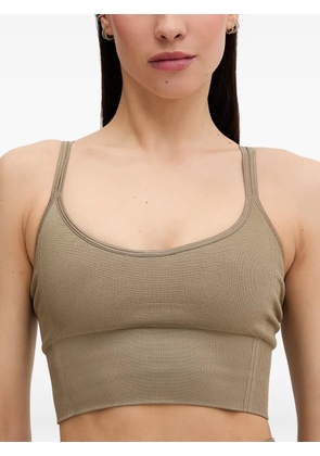 Casall seamless ribbed-knit cropped top - Neutrals