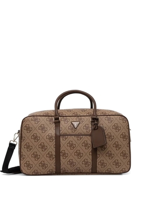 GUESS USA Berta monogram-print logo-plaque luggge bag - Brown