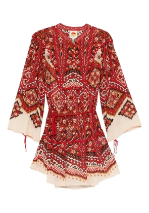 FARM Rio geometric-pattern mini dress - Red