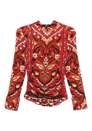 FARM Rio geometric-pattern long-sleeves T-shirt - Red