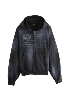 THUG CLUB faded-effect full-zip hoodie - Black