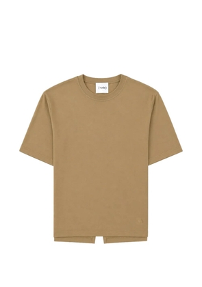 Nude split-hem T-shirt - Neutrals