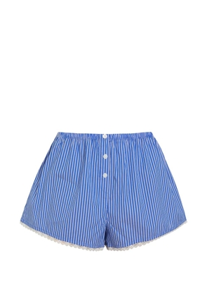 Good American lace-trim striped shorts - Blue