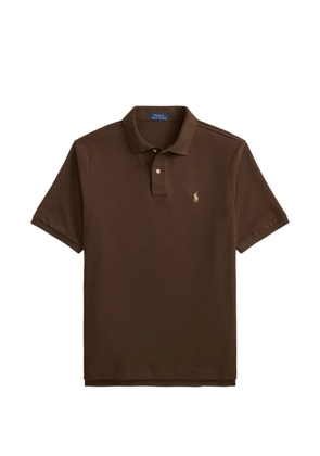 Polo Ralph Lauren mesh-knit embroidered-logo polo shirt - Brown