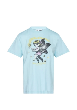 GANNI fairy-print jersey T-shirt - Blue