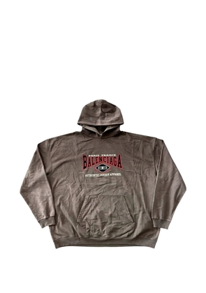 Balenciaga embroidered logo hoodie - Brown