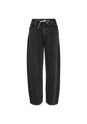 Alexander Wang crystal-drawstring boyfriend jeans - Grey