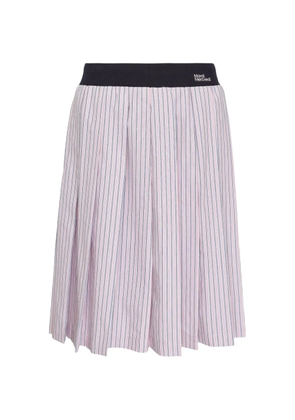 Mardi Mercredi striped-pattern pleated midi skirt - Pink