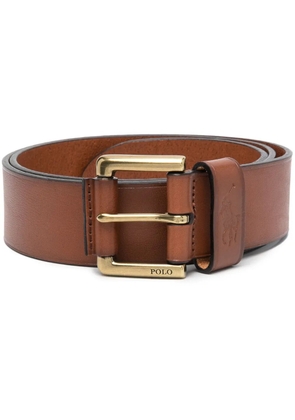Polo Ralph Lauren embossed-logo leather belt - Brown