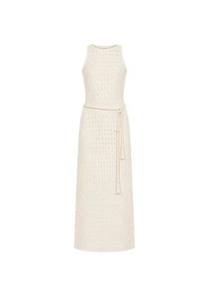 Devon braided-belt maxi dress - White