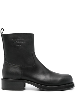 Acne Studios logo-debossed leather boots - Black