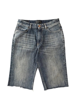 Balenciaga faded raw-cut denim shorts - Blue