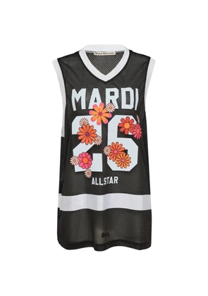 Mardi Mercredi mesh-jersey floral-print top - Black