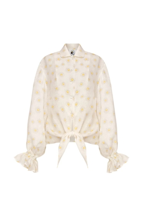 Sleeper Rumba linen loungewear shirt - White
