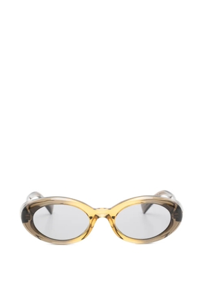 Miu Miu Eyewear logo-plaque oval-frame sunglasses - Brown