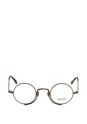 Matsuda engraved round-frame glasses - Gold