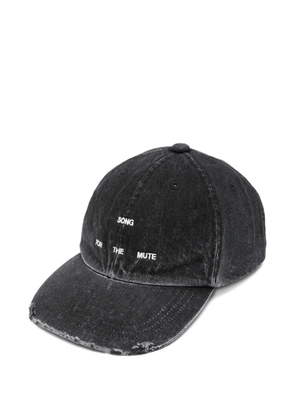 Song For The Mute distressed embroidered-logo baseball cap - Black