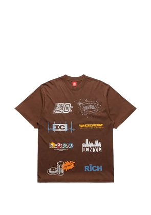 ICECREAM Rich graphic-print T-shirt - Brown