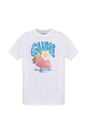 GANNI strawberry-print T-shirt - White