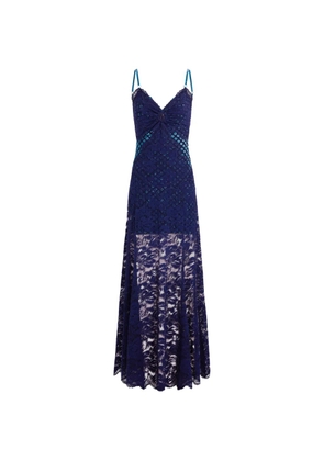 Rabanne trompe-l'œil lace dress - Blue