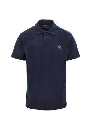 Emporio Armani logo-embroidered polo shirt - Blue