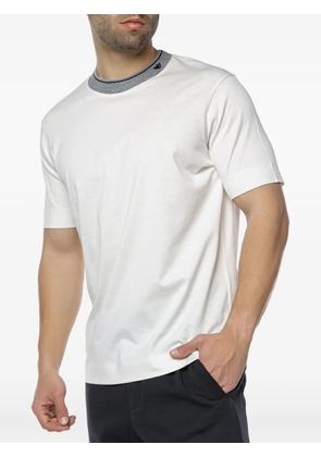 Emporio Armani logo-detail contrast-trim T-shirt - White