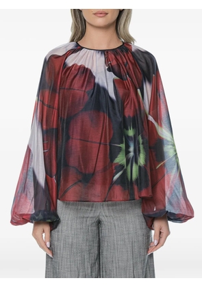 Ted Baker Elaia floral-print puff-sleeve blouse - Blue