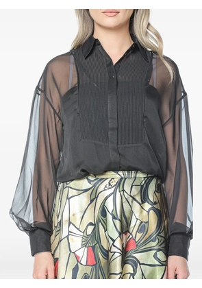Ted Baker Rasiia bib-detail sheer shirt - Black