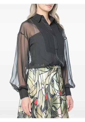 Ted Baker Rasiia bib-detail sheer shirt - Black