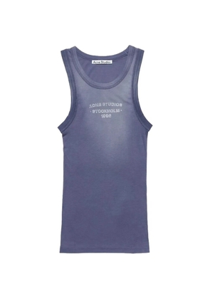 Acne Studios sprayed-logo tank top - Blue